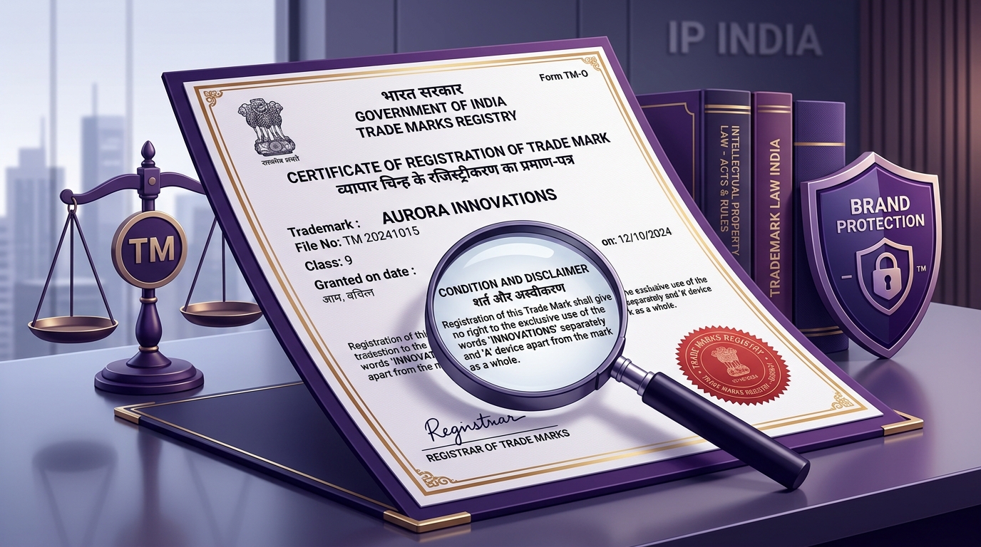 Trademark Disclaimer Condition in Registration Certificate Meaning and Impact Guide