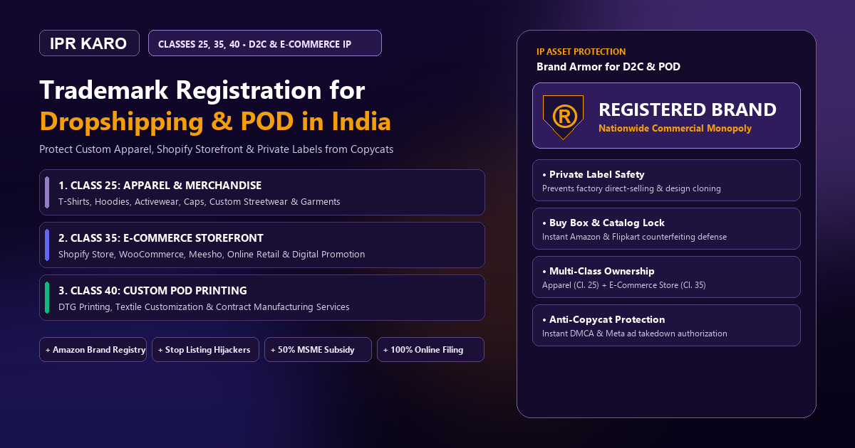 Trademark Registration for Dropshipping and Print on Demand Brands in India Guide